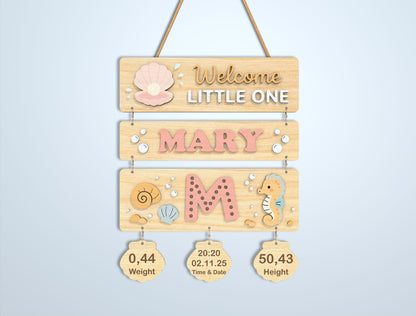 Nursery Birth Stats Sign SVG File for Glowforge and xTool