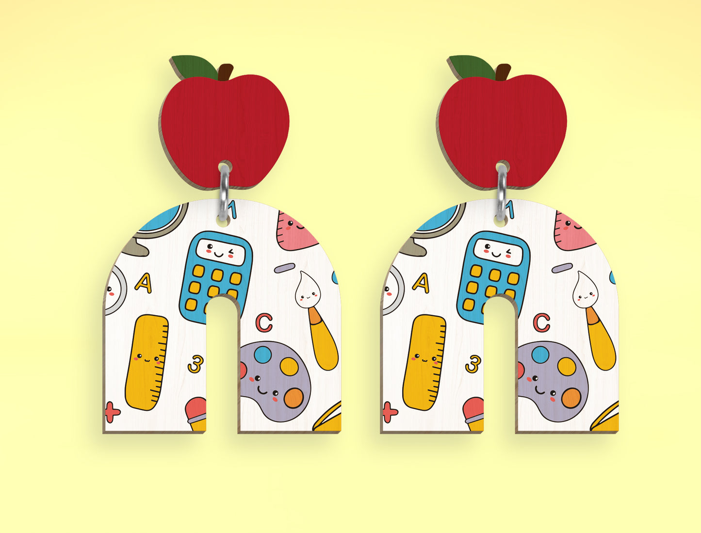 Teacher Arch Earrings SVG Laser Cut File for Glowforge and xTool