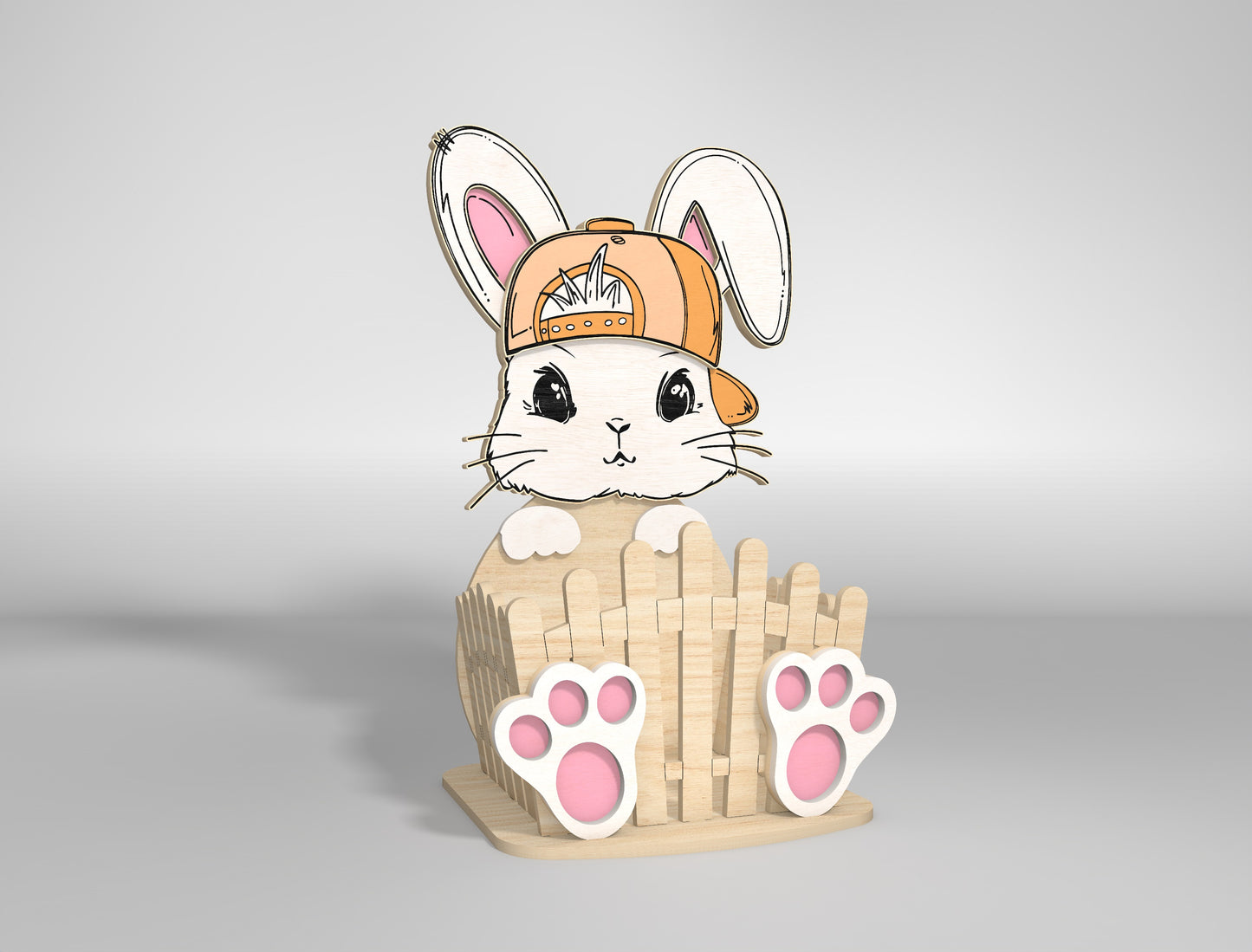 Cute Bunny Basket Egg Holder Glasses Cap SVG 2 Designs for Glowforge and xTool