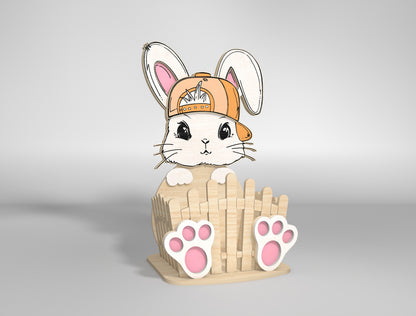 Cute Bunny Basket Egg Holder Glasses Cap SVG 2 Designs for Glowforge and xTool