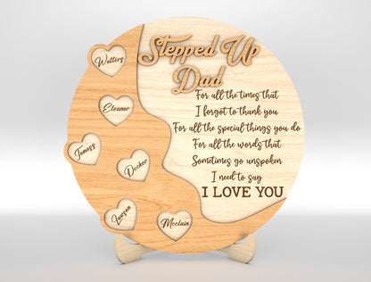 Dad Heart Keepsake Sign SVG Laser Cut File for xTool and Glowforge