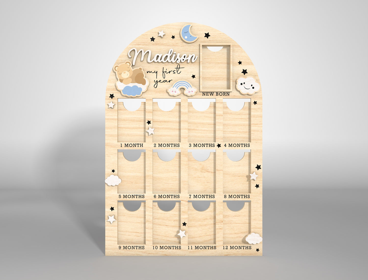 Personalized First Year Frame SVG for Glowforge and LightBurn