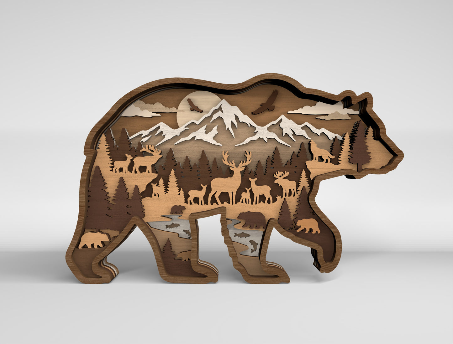 Wildlife Multilayer SVG Bundle 10 Designs for Glowforge xTool LightBurn