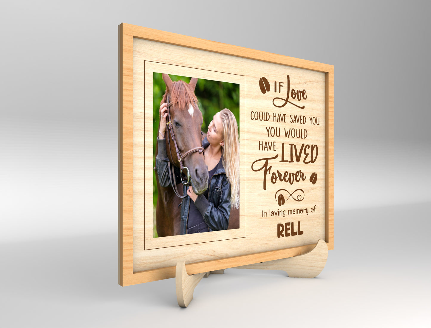 Horse Memorial Tabletop Frame SVG Photo Frame Laser Cut File for LightBurn and xTool