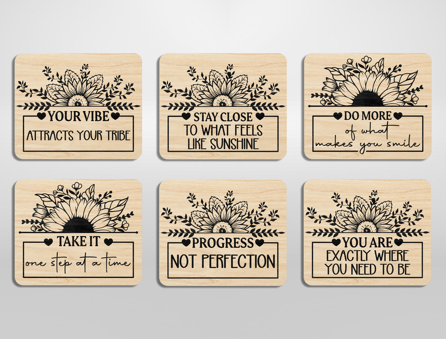 Motivational Fridge Magnet SVG Bundle for xTool and Glowforge