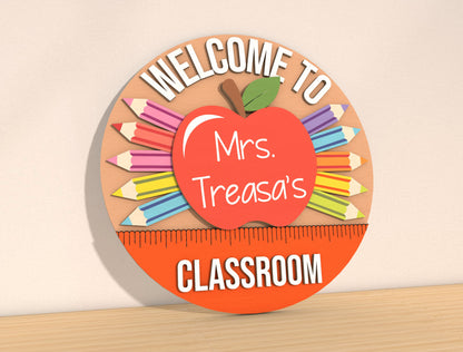 Teacher Apple Door Sign SVG Bundle Laser Cut File for Glowforge and xTool