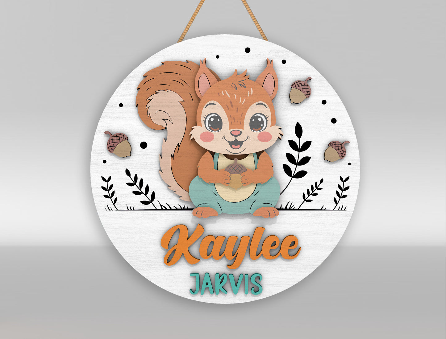 Personalized Cute Woodland Animal Nursery Sign SVG for xTool and Glowforge