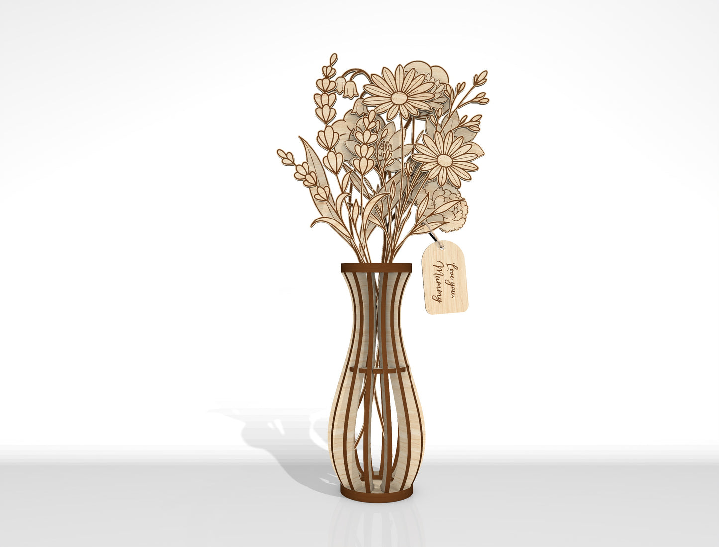 Slot-In Interchangeable Flower Vase SVG Laser Cut File for Glowforge and LightBurn