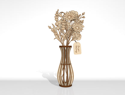 Slot-In Interchangeable Flower Vase SVG Laser Cut File for Glowforge and LightBurn