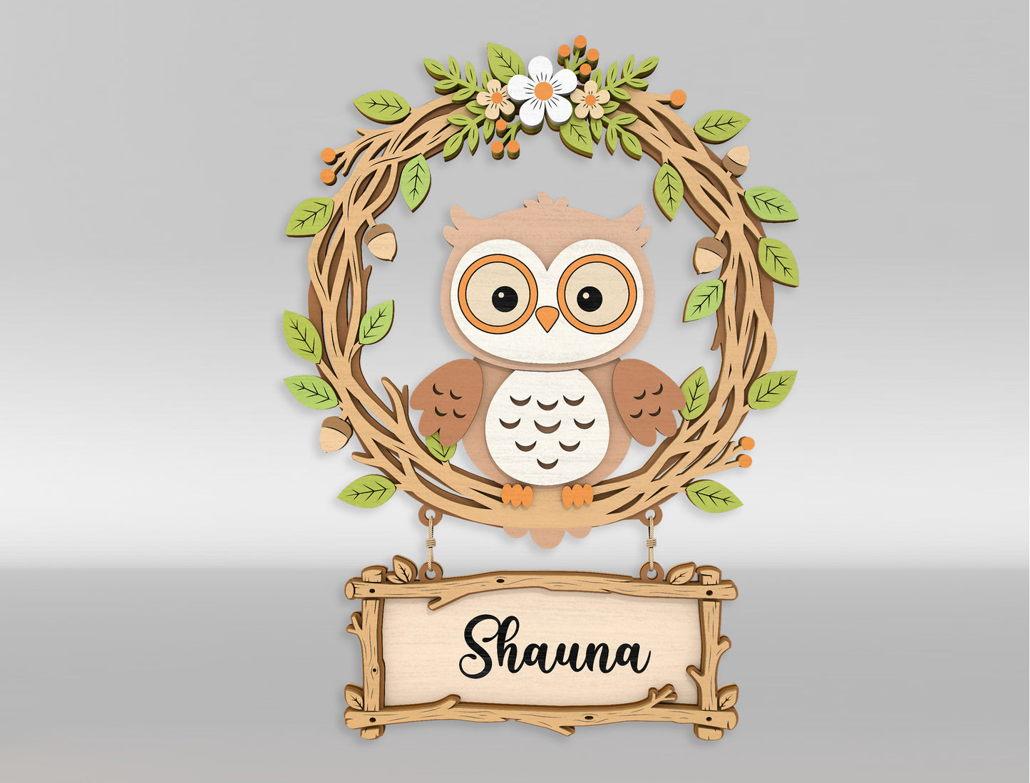 Woodland Animal Door Sign SVG for xTool and LightBurn