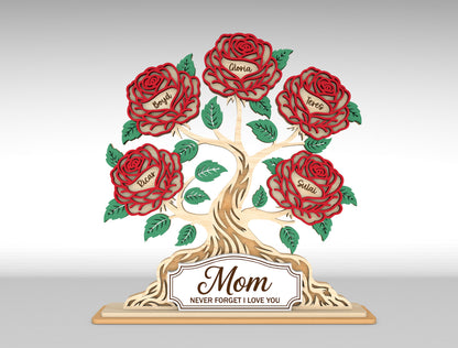 Personalized Rose Tree Custom Name Flower Sign SVG for xTool