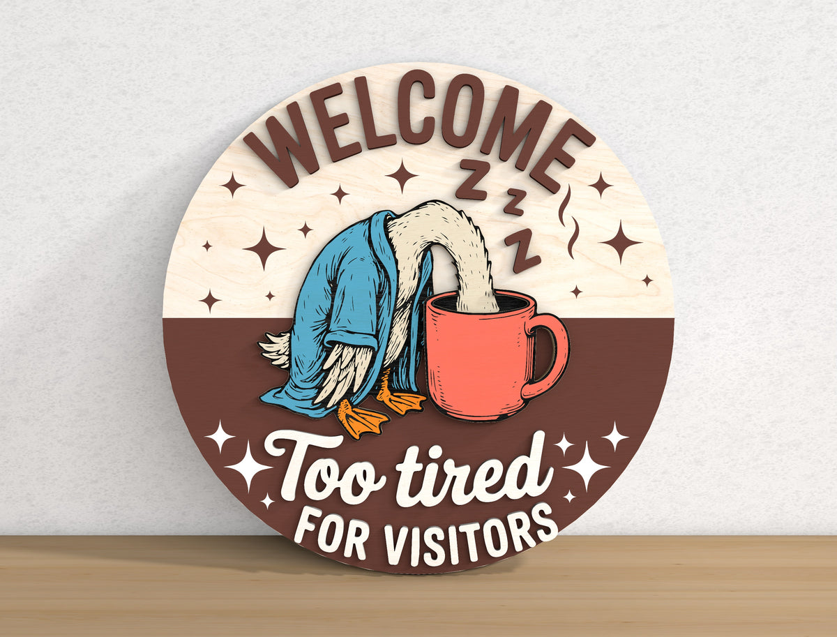 Funny Door Sign SVG Bundle 9 Layered Round Signs
