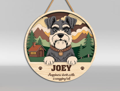 Personalized Dog Door Sign SVG Bundle Custom Pet Portrait Decor Laser Cut File for xTool