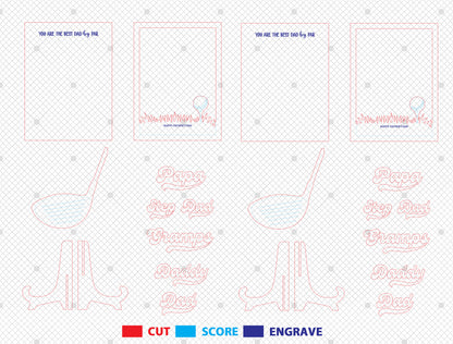 Sports Dad Handprint SVG Laser Cut File for xTool and Glowforge