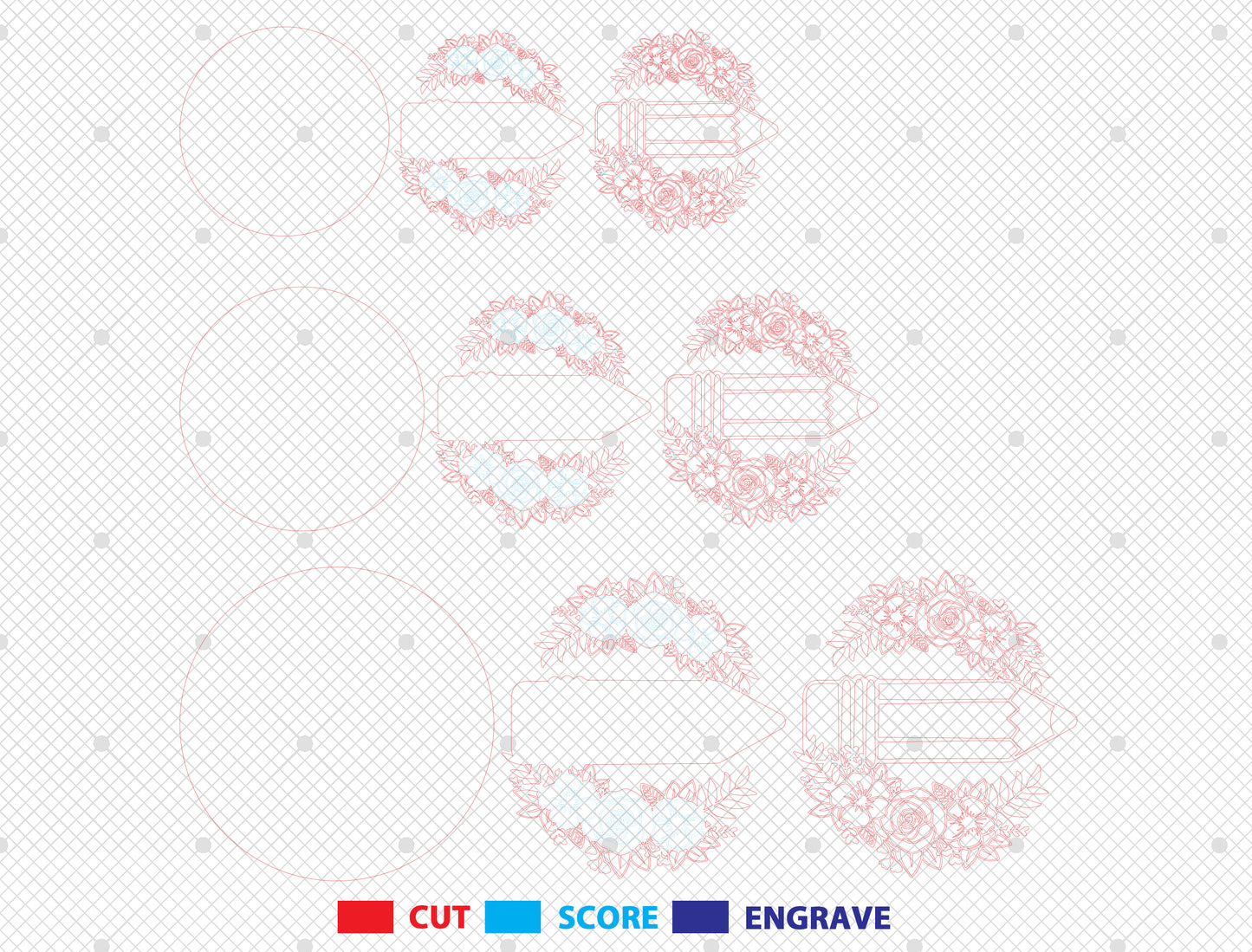 Personalized 3D Floral Classroom Door Sign SVG for Glowforge and xTool