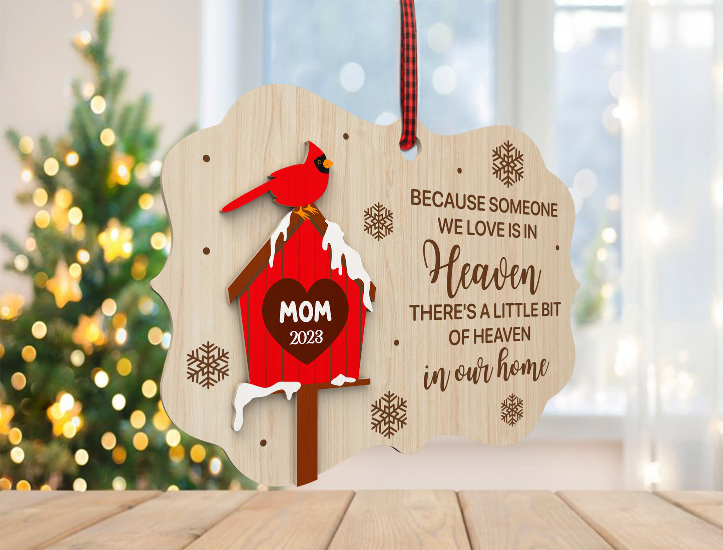 Cardinal Birdhouse Memorial Ornament SVG Laser Cut File for xTool