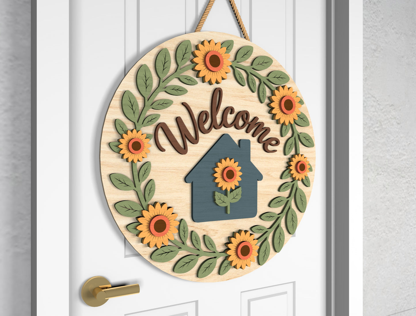 Sunflower Home Sweet Home SVG Laser Cut File for Glowforge and LightBurn