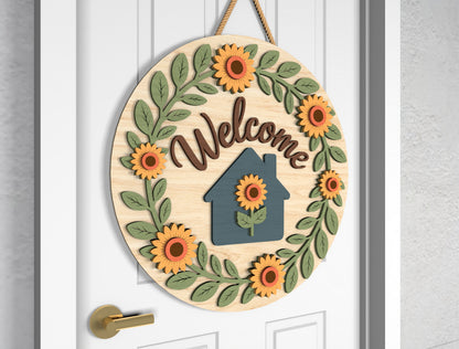 Sunflower Home Sweet Home SVG Laser Cut File for Glowforge and LightBurn