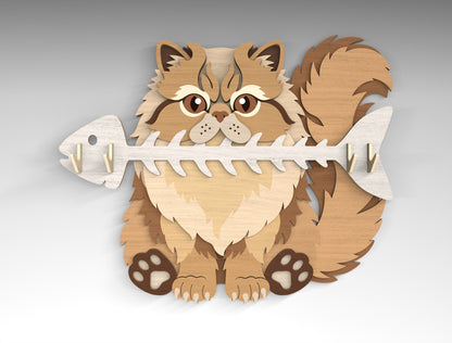 Cat Breed Key Holder SVG Bundle for Glowforge and LightBurn