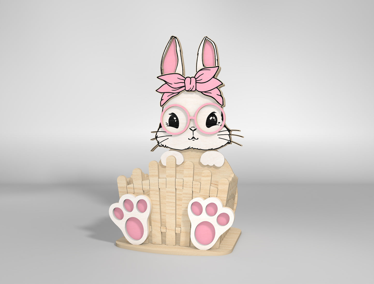 Cute Bunny Basket Egg Holder Glasses Cap SVG 2 Designs for Glowforge and xTool