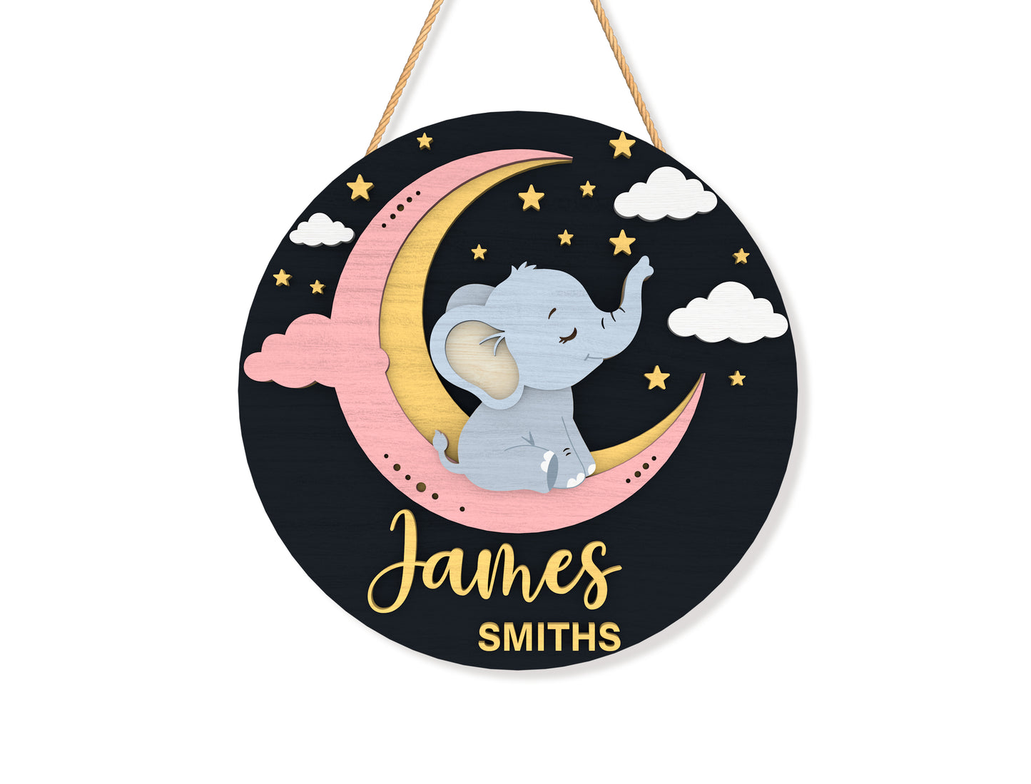Personalized Baby Name Door Sign SVG for xTool and Glowforge