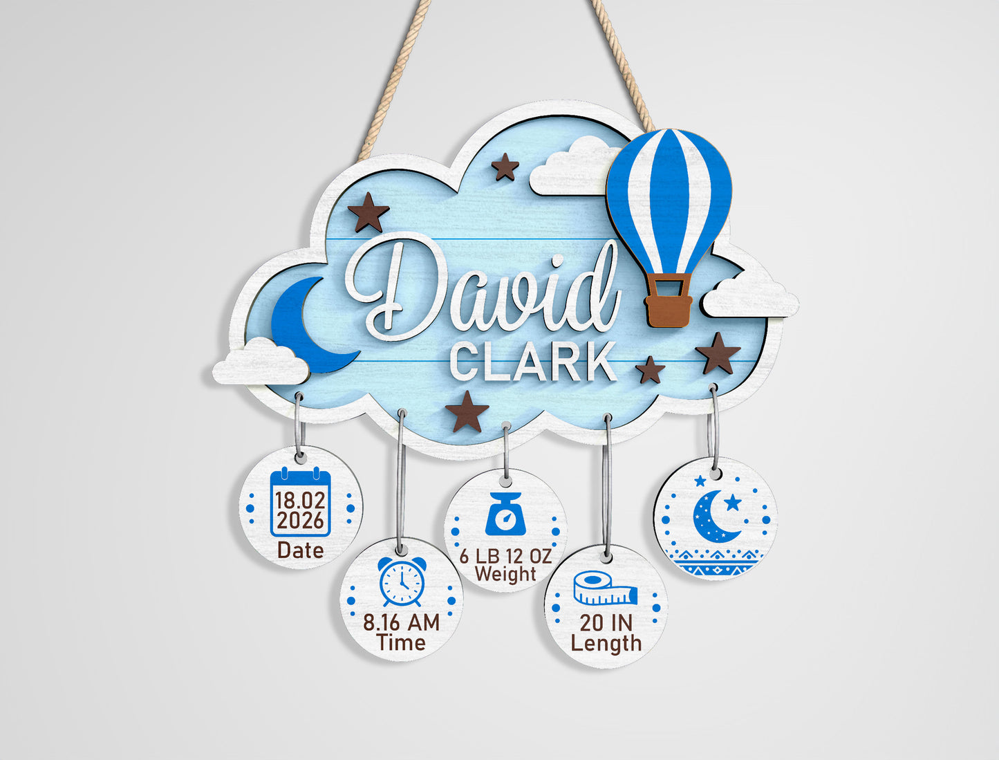 Woodland Baby Name Sign SVG File for Glowforge and xTool