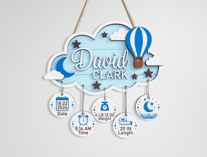 Woodland Baby Name Sign SVG File for Glowforge and xTool