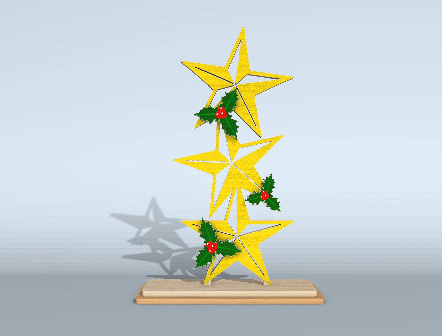 Christmas Stacked Characters Tabletop Decor Laser Cut File | Ready to Cut | Glowforge, xTool, LightBurn, etc.