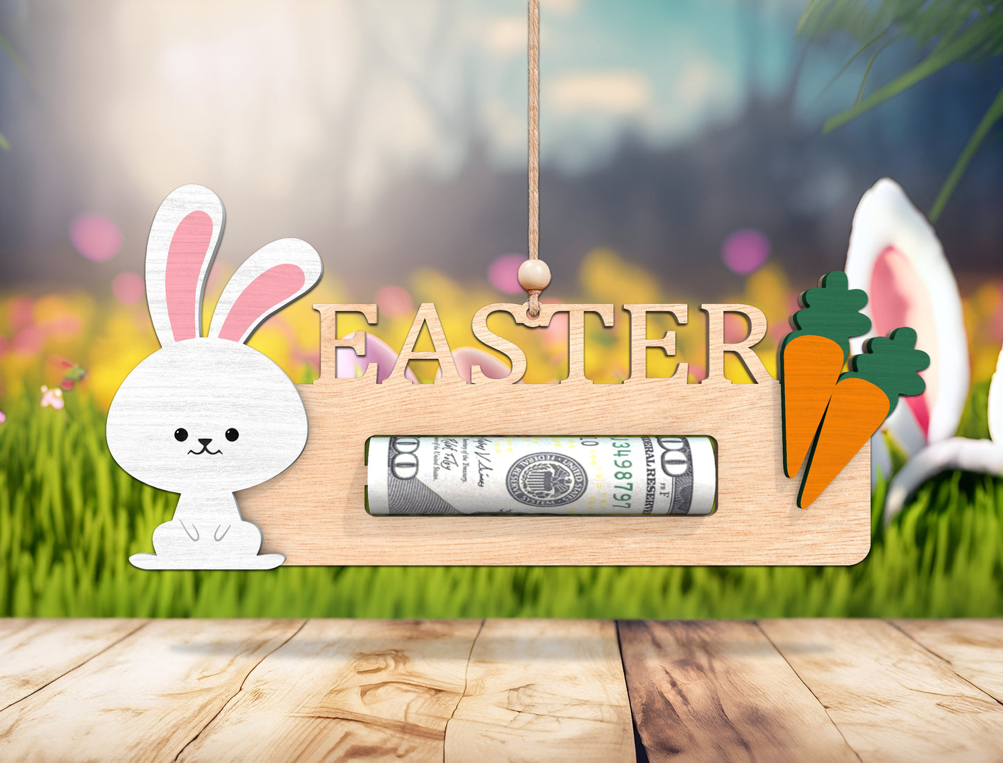 Easter Bunny Money Holder SVG Cash Holder Gift for xTool and Glowforge