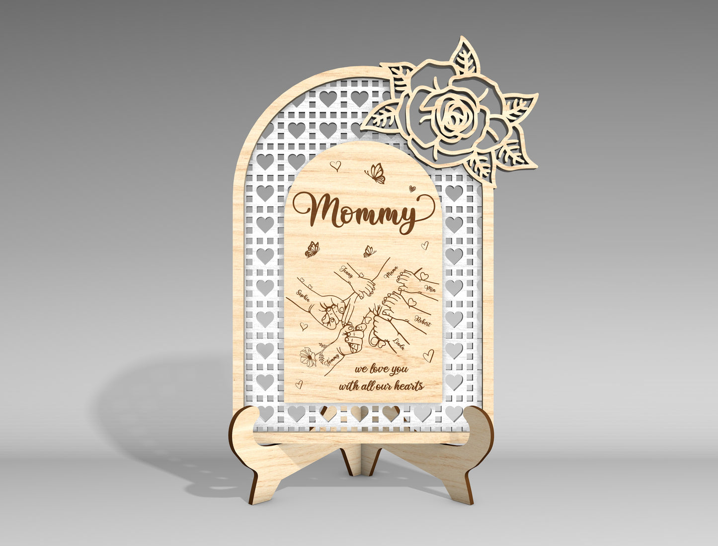 Floral Arch Mom Sign SVG Bundle Mother's Day for Glowforge and xTool