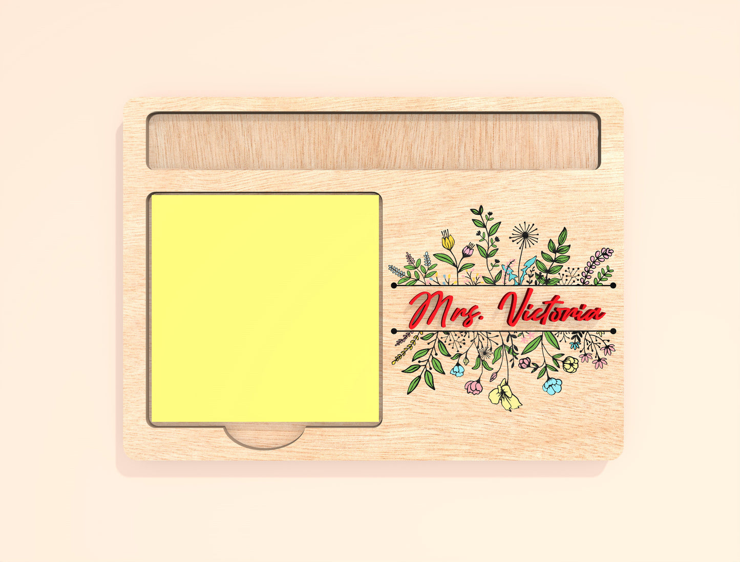 Personalized Teacher Sticky Note Holder SVG Bundle Laser Cut File for Glowforge