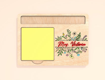 Personalized Teacher Sticky Note Holder SVG Bundle Laser Cut File for Glowforge