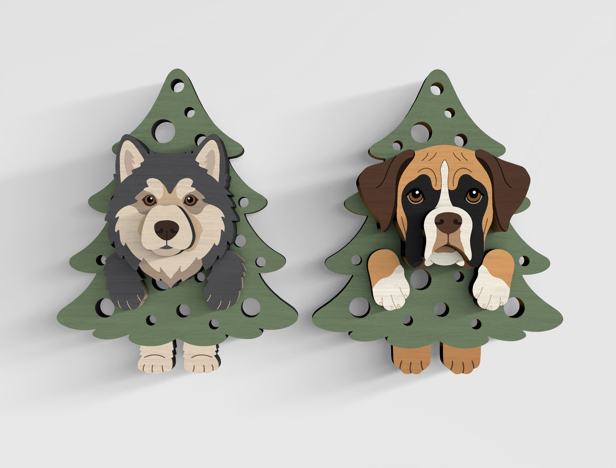 3D Layered Dog Tree Magnet SVG Bundle 21 Designs 8