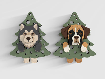3D Layered Dog Tree Magnet SVG Bundle 21 Designs 8