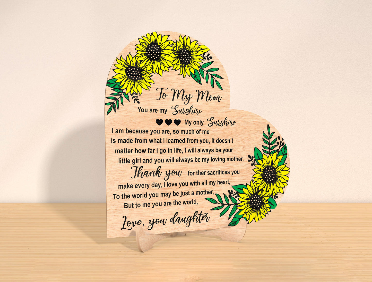 Mom Sunflower Poem Plaque SVG Bundle for Glowforge and LightBurn