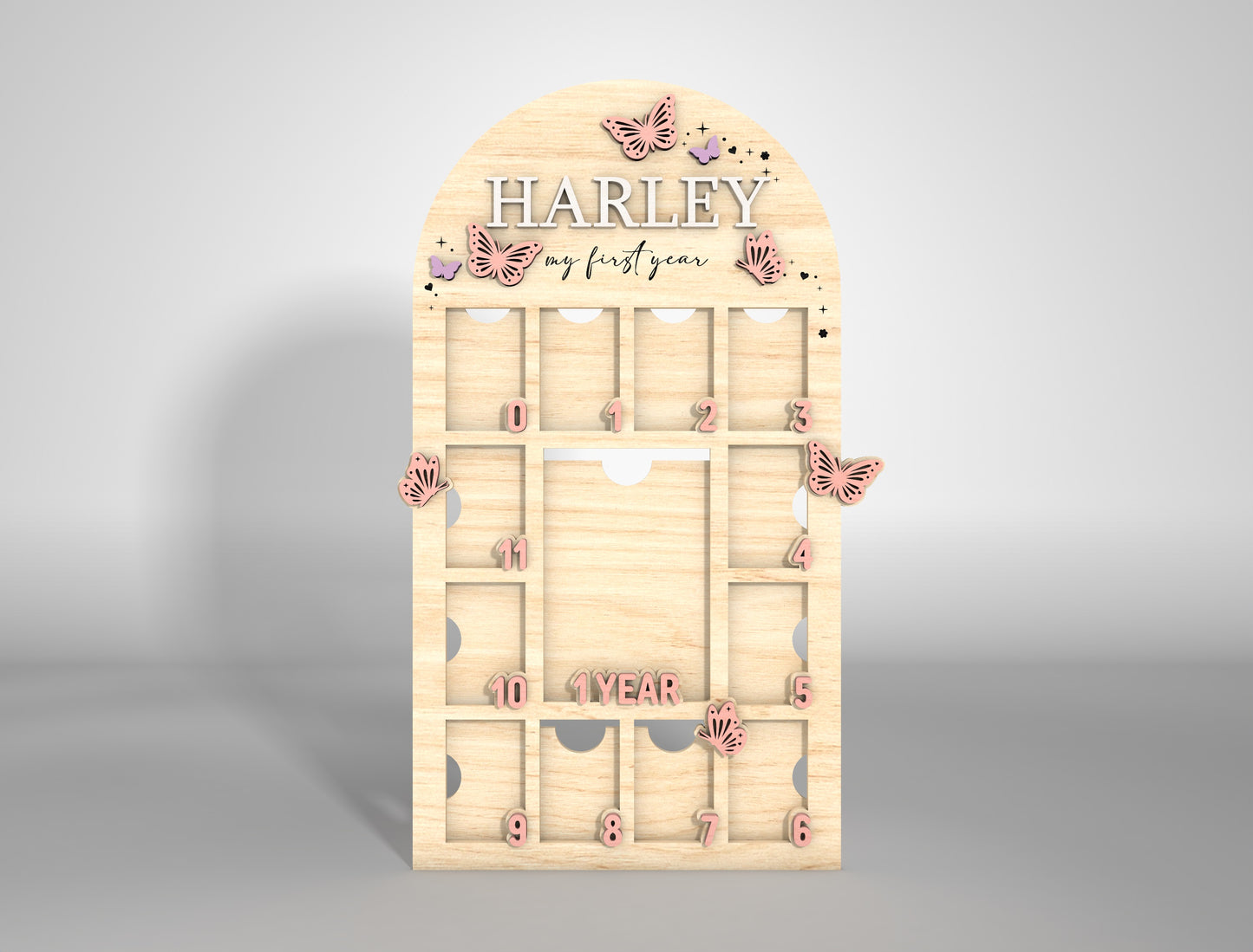 Personalized Baby Milestone Frame SVG for xTool and Glowforge