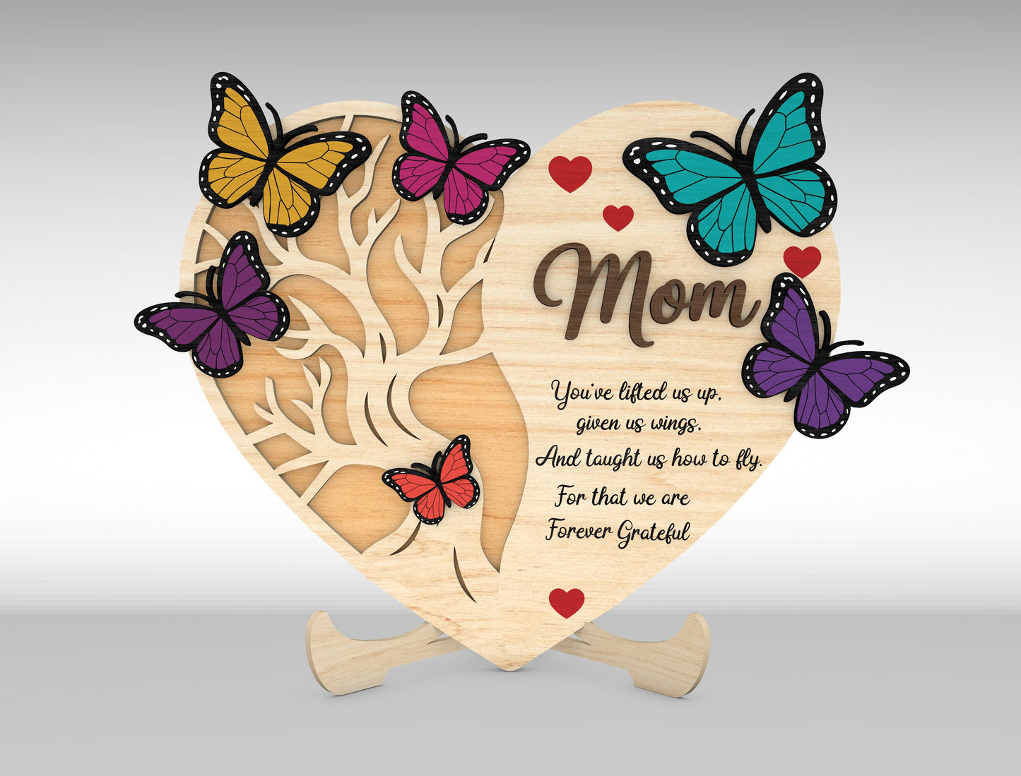 Mom Quote Heart Sign SVG Bundle Mother's Day for Glowforge and xTool