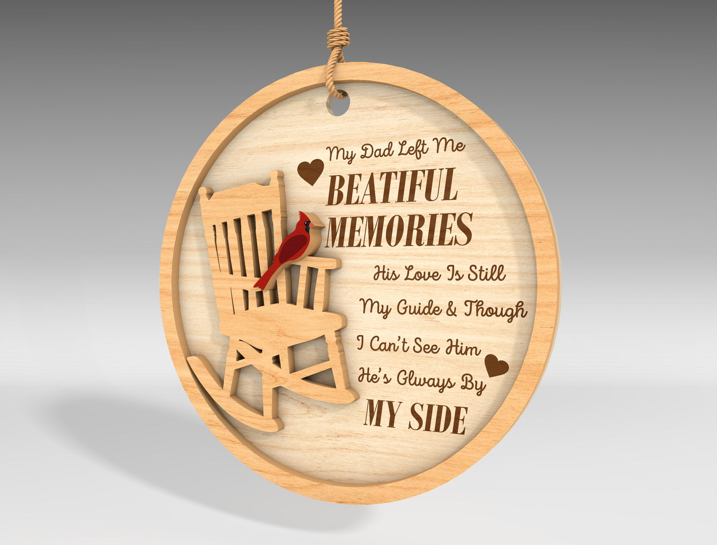 Rocking Chair Memorial Christmas Ornament SVG Bundle Laser Cut File for Glowforge xTool LightBurn