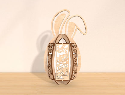 Easter Bunny Lantern Laser Cut File | DIY Wooden Bunny Light Decor | Spring Home Accent | Glowforge, xTool, LightBurn, etc.