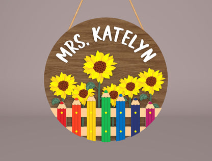 Personalized Retro Doodle Door Sign SVG for Glowforge and LightBurn