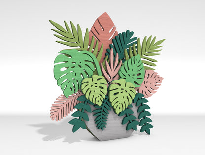 Multilayer Tropical Plant SVG Laser Cut File for Glowforge and LightBurn