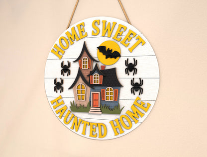 Haunted House Round Door Hanger SVG Set for Glowforge xTool LightBurn 2 Designs