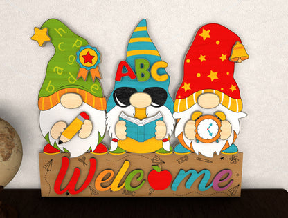 Gnome Classroom Door Hanger SVG Laser Cut File for Glowforge