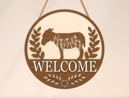 Farm Animal Welcome Sign SVG Bundle for Glowforge and LightBurn