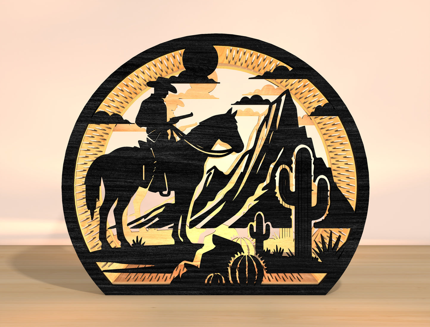 Cowboy Western Lantern SVG Bundle for Glowforge xTool Laser Cut File