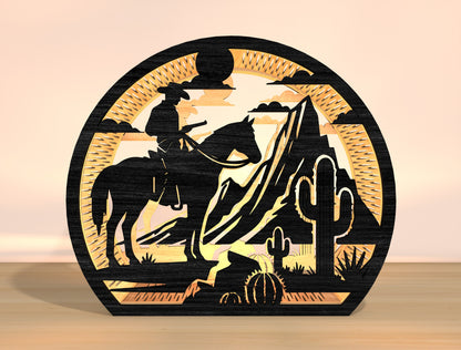 Cowboy Western Lantern SVG Bundle for Glowforge xTool Laser Cut File