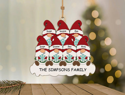 Personalized Gnome Family Christmas Tree Ornament SVG Bundle 7