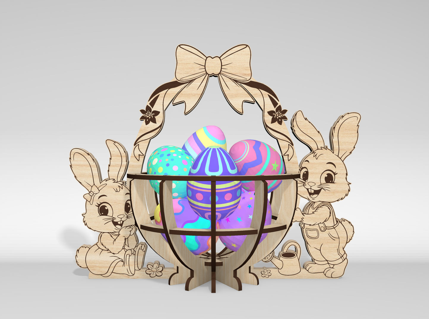 9 Easter Basket Egg Holder Bundle SVG Laser Cut for Glowforge and xTool