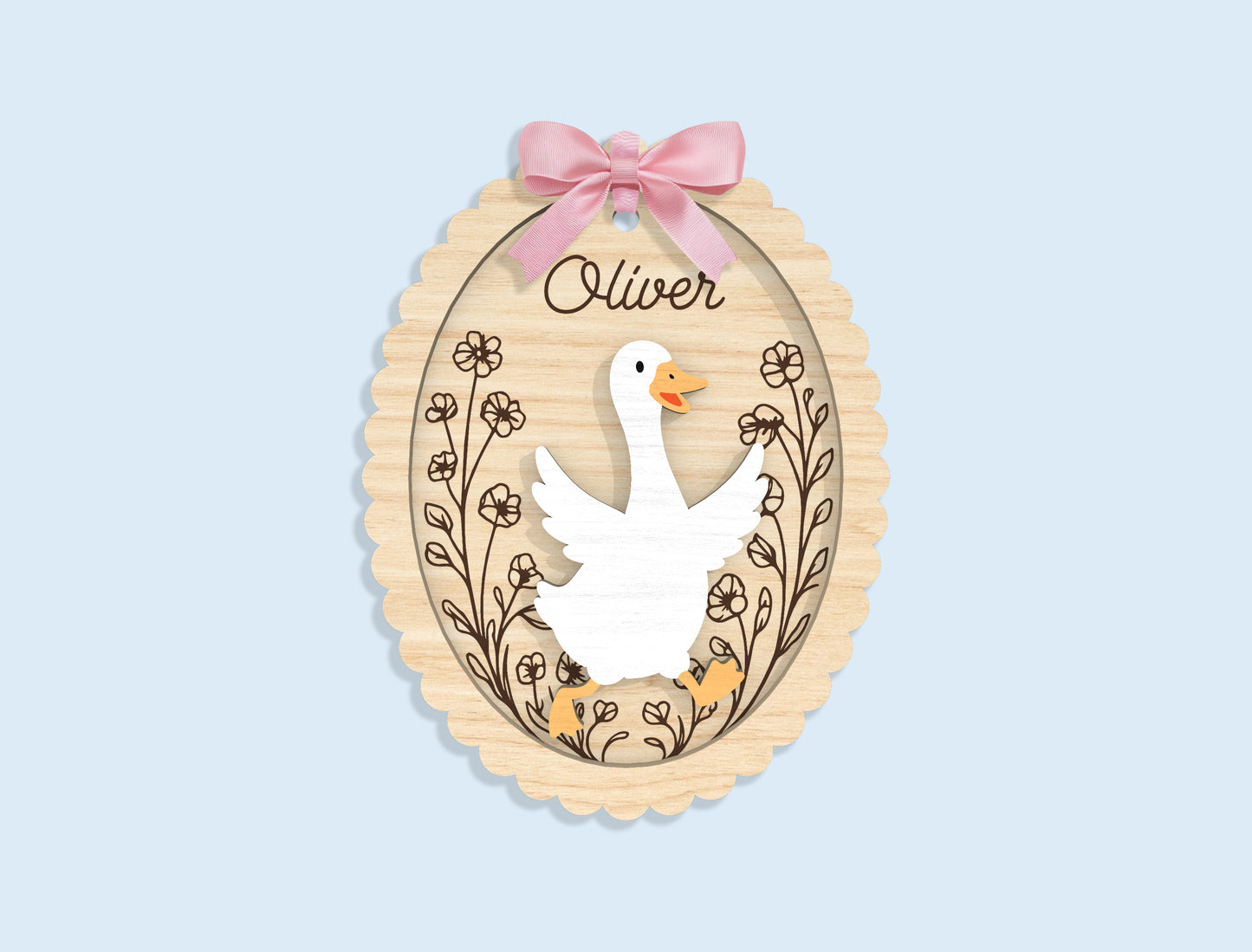 Personalized Bunny Chick Ornament SVG Bundle 16 Designs for Glowforge