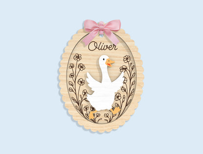 Personalized Bunny Chick Ornament SVG Bundle 16 Designs for Glowforge